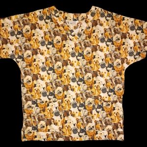 Dogs Galore Scrub Top by Animal Kingdom Scrubs